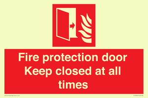 Fire protection door Keep closed at all times